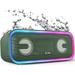 DOSS Bluetooth Speaker SoundBox Pro+ Wireless Bluetooth Speaker with 24W Impressive Sound Booming Bass IPX6 Waterproof 15Hrs Playtime Wireless Stereo Pairing Mixed Colors Lights 66 FT- Green