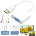 HDMI to VGA Adapter Gold Plated Mini HDMI to VGA(Male to Female) 1080p Video Converter Adapter with 3.5mm Audio