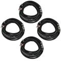 Seismic Audio 4 Pack of 20 Foot Banana to 1/4 Speaker Cables -12 Gauge 2 Conductor 20 Black - BS12Q20-4Pack