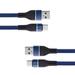 Bemz USB Cables Compatible with Google Pixel 4a Bundle: Heavy Duty Reinforced Connector Nylon Braided USB Type-C to USB-A Cables - 2 Pack 3.3 Feet (1 Meters) - Blue