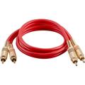 Seismic Audio Premium Red 3 Foot Dual RCA Male to Dual RCA Male Audio Patch Cable - SAPRCA3-RD