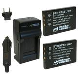 Wasabi Power Battery (2-Pack) and Charger for Hewlett Packard NP-60 A1812A L1812A L1812B Q2232-80001 and HP PhotoSmart