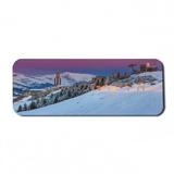 Winter Computer Mouse Pad Majestic Winter Sunrise Landscape and Ski Resort Spruce Pine Forest French Alps Rectangle Non-Slip Rubber Mousepad Large 31 x 12 Gaming Size Multicolor by Ambesonne