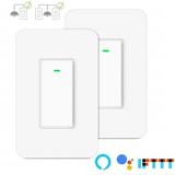 3 Way Smart Wi-Fi Wall Light Switch Plus Repalce a 3-Way or Single Pole Switch Remote Control Voice Control Timing Function No Hub Requir(2-Pack)