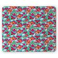 Colorful Mouse Pad Hand Drawn Floral Composition with Coming of the Spring Theme Botanical Pattern Rectangle Non-Slip Rubber Mousepad Multicolor by Ambesonne