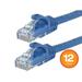 Monoprice Cat6 Ethernet Patch Cable - 0.5 Feet - Blue (12 Pack) Snagless RJ45 550MHz UTP Pure Bare Copper Wire 24AWG - FLEXboot Series