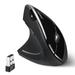 Perixx Perimice-713L Wireless Ergonomic Left Handed Vertical Mouse 6 Buttons Design 3 Level Dpi Black