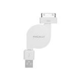 Macally - Charging / data cable - Apple Dock male to USB male - 1.7 ft - retractable - for Apple iPad/iPhone/iPod (Apple Dock)