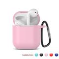 For AirPods 1st / AirPods 2nd Silicone Case AirPods 1 / 2 Case with Keychain Njjex Shockproof Protective Premium Silicone Cover Skin for Apple Airpods 1st / 2nd-Pink