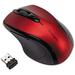 Kensington Pro Fit Mid-size Wireless Mouse Optical - Wireless - Radio Frequency - 2.40 GHz - Ruby Red - 1 Pack - USB - 1750 dpi - Scroll Wheel - Right-handed Only