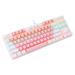 2-color 87-key Green Axis Mechanical Keyboard Green Axis Wired 87-key RGB Backlit Mechanical Gaming Keyboard Pink-White