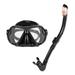 Lixada Adults Freediving Mask Snorkel Set Diving Snorkeling Goggles Set Scuba Swimming Mask Tempered Glass Lens Goggles for Men Women