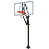 Vector Nitro-BP Steel-Glass In Ground Adjustable Basketball System Columbia Blue