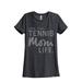 Thread Tank Livin That Tennis Mom Life Women s Fashion Relaxed Crewneck T-Shirt Tee Charcoal Large