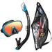 TUSA Sport Adult Serene Black Series Mirrored Mask and Dry Snorkel Combo Fishtail Blue