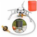 Camping Gas Stove Portable Backpacking Stove with Piezo Ignition Portable Burner for Outdoor Camping Hiking