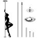 Portable Dance Pole Static Spinning Exercise Fitness Silver