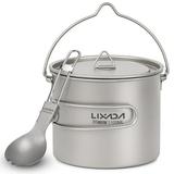 Lixada Lixada 750ml900ml1100ml Lightweight Pot with Folding Spork for Camping Hiking Backpacking Picnic