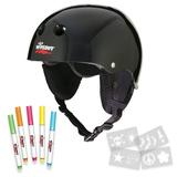 Wipeout Dry Erase Kids Helmet for Skiing and Snowboarding Black