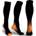 1-6-Pair Knee High Compression Socks Women with New Fun Pattern - Pro Support Stockings Hose Made for Pregnancy Foot Aches Running Nurses Travel
