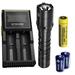 Combo: Nitecore P20 V2 Tactical LED Flashlight - CREE XP-L2 V6 - 1100 Lumens w/NL189 Battery D2 Charger +2x Free Eco-Sensa CR123A Batteries