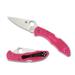 Spyderco Delica 4 Flat Ground Pink CPM S30V Steel PlainEdge Pink