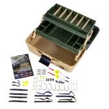 Flambeau Outdoors Two Tray Tackle Kit 63 Pieces Fishing Tackle Box Plastic 14 inches
