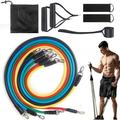 Fitness Dreamer 11 Piece Set Multifunction Resistance Bands with Handles Door Anchor Pull rope Tension Band Muscle Training Home Rally Belt Fitness Equipment TPE Rally Kit Workout Bands for Total Body Exercise