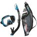 TUSA Sport Adult Serene Mask and Dry Snorkel Combo Fishtail Blue