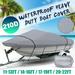 Waterproof and Sunscreen Heavy Duty Trailerable Boat Cover With Storage Bag Fits V-hull Boats 11-13ft/ 14-16ft/ 17-19ft/ 20-22ft Black/ Red/ Green/ Grey/ Blue