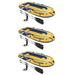 Intex Inflatable Raft Boat Set With Pump And Oars Yellow (3 Pack)