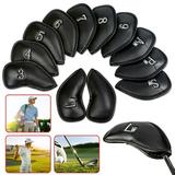 12Pcs Golf Iron Head Covers - Thick Synthetic Leather Golf Club Headcover Set Fit All Golf Clubs