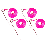 Gator Jawn Heavy Duty with 10 ft. Nylon Rope Tent Stakes- 4 Pack Zinc Plated (Neon Pink)