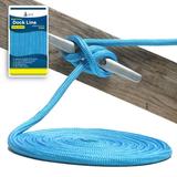 3/4 x 30 - Marine Blue Durable Double Braided Nylon Dock Line - For Boats Up to 55 - Long Lasting Mooring Rope - Strong Nylon Dock Lines for Boats - Marine Grade Sailboat Docking Line