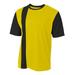 A4 Youth Active Performance Short Sleeve Crew Neck Legend Color Block Sports Soccer Wear Jersey GOLD BLACK X-Large NB3016
