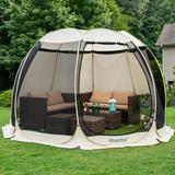 Alvantor Screen House Room Camping Tent Outdoor Canopy Pop Up Sun Shade Shelter 8 Mesh Walls Not Waterproof Beige 12 x12