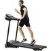 Compact Easy Folding Treadmill Motorized Running Jogging Machine with Audio Speakers 12 Built-in Workout 3 Adjustable Incline LED Display Home Gym Indoor Sports Black 50.5x23.7x45inch