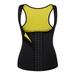 Waist Trainer Body Shaper Corset Sweat Slimming Belt Weight Loss Compression Trimmer Workout Fitness Shapewear Black-Yellow 2XL