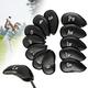 Golf Iron Covers 12Pcs Golf Iron Head Covers Leather Golf Iron Covers Set Black Golf Iron Headcovers Golf Club Head Covers for Iron