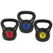 BalanceFrom Wide Grip 3-Piece Kettlebell Exercise Fitness Weight Set Include 10 Lbs. 15 Lbs. 20 Lbs.