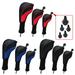3 PCS Golf Accessories Head Covers Set Headcovers Utility Golf Club Protect Interchangeable Number Tag-Black
