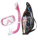 TUSA Sport Youth Mini-Kleio Mask and Dry Snorkel Combo Clear Pink