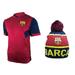 Icon Sports Men FC Barcelona Official Soccer Jersey and Beanie Combo 11 - XL