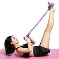 ColorProfit 4-Tube Elastic Sit Up Pull Rope with Foot Pedal Abdominal Exerciser Equipment Fitness Yoga