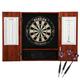 Viper Metropolitan Sisal Fiber Bristle Dartboard and Cabinet Bundle: Deluxe Set (Dead On Dartboard and Darts) Cinnamon Finish