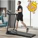 2.5HP Foldable Incline Treadmill 300Lbs Weight Capacity for Home Portable Running Jogging & Walking Machine with 12 Preset Programs MP3 Player Device Holder Heartbeat Sensor Sliver
