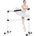 Goplus 4ft Portable Ballet Barre Freestanding Adjustable Double Dance Bar Silver