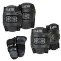 LAZER 3-in-1 Protective Pad Set in Mesh Bag (Black Large)