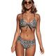 Beachsissi Women's Bikini Swimsuits Knot Front Leopard Print 2 Piece Bathing Suit, Leopard, Medium