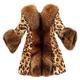 Women Faux Fur Coat TUDUZ Ladies Winter Warm Classic Leopard Mid-Long Jacket Outwear(Yellow,2XL=UK(M))